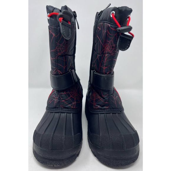 Dream Pairs Kamick Boys Black Red Spider Web Boots Fur Inside Size 13 - Picture 3 of 9